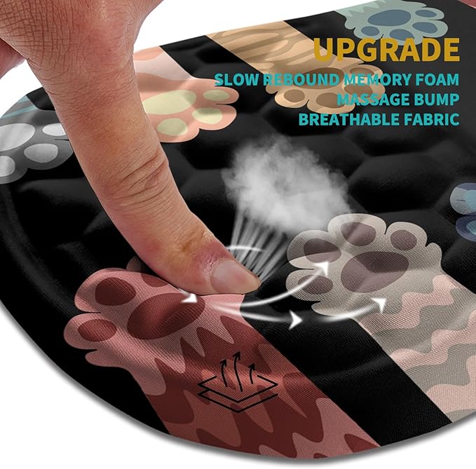 Hokafenle Ergonomic Mouse Pad Wrist Support, Wrist Rest Mousepad for Carpal Tunnel Pain Relief with Integrated Memory Foam Slope Massage Bulge (11.8x7.9 inch,Cute Cat Claw