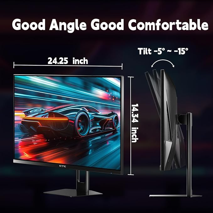 KTC Gaming Monitor 27 inch 180hz 1ms | Fast IPS Screen 1080p Monitor|2 x HDMI 2.0 &1 x Display Port 1.4 | Support Freesync and Wall Mount | 108% sRGB with HDR 10