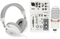 Yamaha AG03MK2 White Live Streaming Kit with mixer/USB interface, condenser microphone, headphones and mic cable