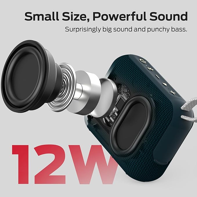 Monster Cube 1 Portable Bluetooth Speaker, IPX7 Waterproof, Bluetooth 6.0, 20H Playtime, Powerful Stereo Sound, Speaker for Home, Outdoors and Travel, Blue