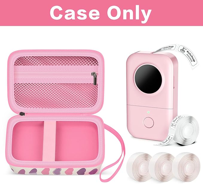 Labels Printer Case Compatible with COLORWING D30 Bluetooth Wireless Portable Labeling Printer Also for Phomemo D30 D35 for Memoking Mini Thermal Printing Sticker Storage Holder