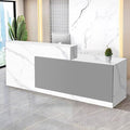 Reception Desk with Counter Modern Checkout Counter with Lockable Drawer Keyboard Tray Receptionist Desk for Office Salon Reception Table G Right 47inch/120cm