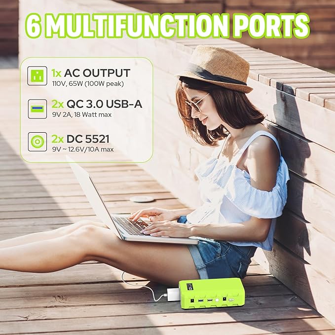 SinKeu Portable Power Station 88Wh, Solar Generator Power Bank with AC Outlet, 110V Portable Laptop Charger for Home Backup Outdoor Emergency RV Van Hunting