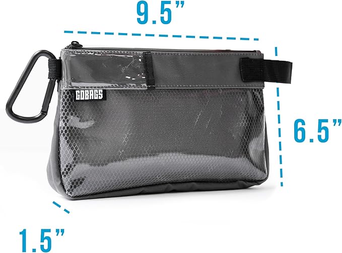 GOBAGS Production Zipper Bags - Electronics & Camera Accessories Bag - Cable organizer, Gear Accessory Pouch, Travel Camera Essentials (Small, Gray)
