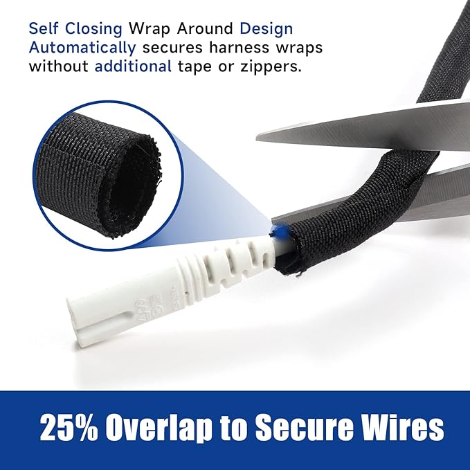 Automotive Wire Sheathing Split Wire Loom Braided Mesh Woven Cable Sleeve for Wires/Cable Cord Protector (1/4" - 48 Feet)