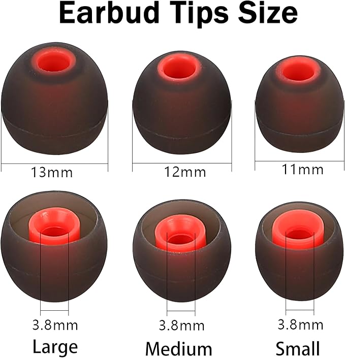 Silicone Replacement Earbud Tips Ear Tips Fit Most in-Ear Earbuds Headphone - Image 2