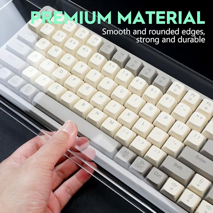 Gadpiparty Clear Keyboard Dust Cover Waterproof Acrylic Protector for Mechanical Keyboards Spills & Pet Protection Ideal for Home and Office Use(18.6 x 5.9X 1.8inch)