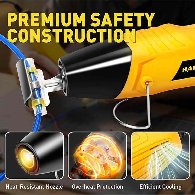 haisstronica 220 PCS Solder Seal Wire Connectors with Heat Gun Kit - Solder Sticks Wire Terminals Waterproof Electrical Connectors for Automotive, Marine, Wiring Repair