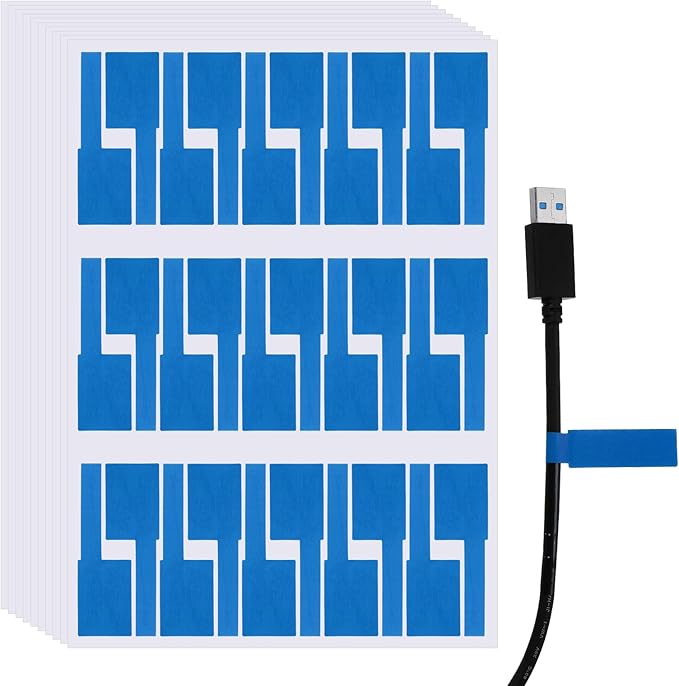 uxcell 300 Pcs Cable Labels, Waterproof Wire Cord Labels Tags, Cord Organizer Management Tags for Charger Cable Organizer Wire Markers Printer and Handwriting, Blue