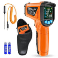 Infrared Thermometer Gun, TEMIRUP Digital Laser Temperature Gun, -58°F to 1472°F, Non Contact IR Temp Gun with Color LCD for Industrial, Cooking, Griddle, Engine, HVAC,Adjustable Emissivity & Humidity