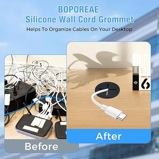Desk Grommet, 3/4 in 20 mm Silicone Rubber Grommets, Yellow Desk Hole Cover for Cables, Flexible Wall Cord Pass Through Grommet for Office Table Computer Home Furniture Wire Organizer-8 Pcs