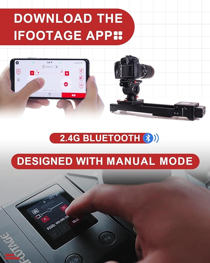 IFOOTAGE Mini Motorized Camera Shark Slider Nano N1-B Bundle Version,Aluminum Alloy Dolly Track,Video Stabilizer Rail,Time-Lapse,Stop-Motionand Interior or Exteriorlocation Camera Movement