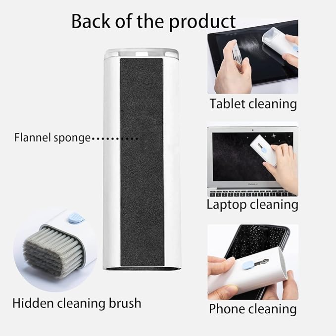 7 in 1 Electronic Cleaner Kit – Keyboard and Laptop Cleaning Kit with Brush for AirPods Pro, Phone, Computer, and Screen, Includes Bonus Flannel Cloth – Blue