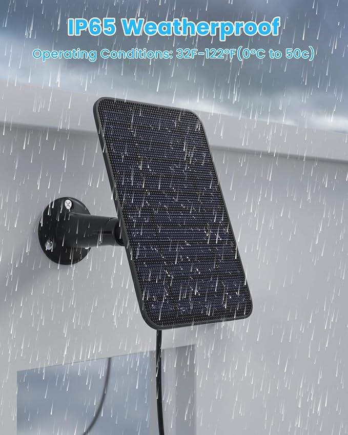 5W Solar Panel Compatible with Blink Outdoor 4(4th Gen)/Blink Outdoor(3rd Gen) XT3 & Blink XT2/XT Camera, Blink Solar Panel Charger with 13.1ft Cable Rubber Plug, IP65 Waterproof, Secure Mount, 4 Pack