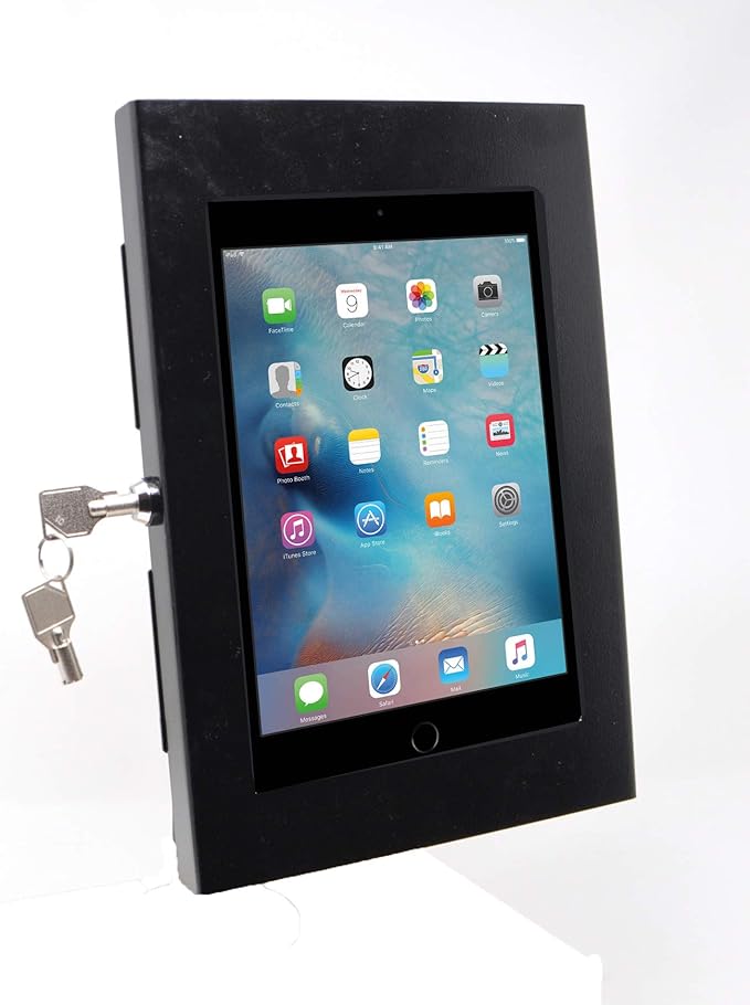 TABcare Locking Security Metal Case for iPad Mini Used as Kiosk, POS, Store, Show Display (Black, iPad Mini 1/2/3)
