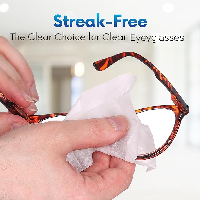Lens Wipes for Eyeglasses - Case of 3000 (6X 500/Boxes) Pre-moistened Lens Cleaning Wipes - Scratch-Free Streak-Free Cleaner for Camera Lenses, Sunglass, Phone, Tablet and Computer Screens