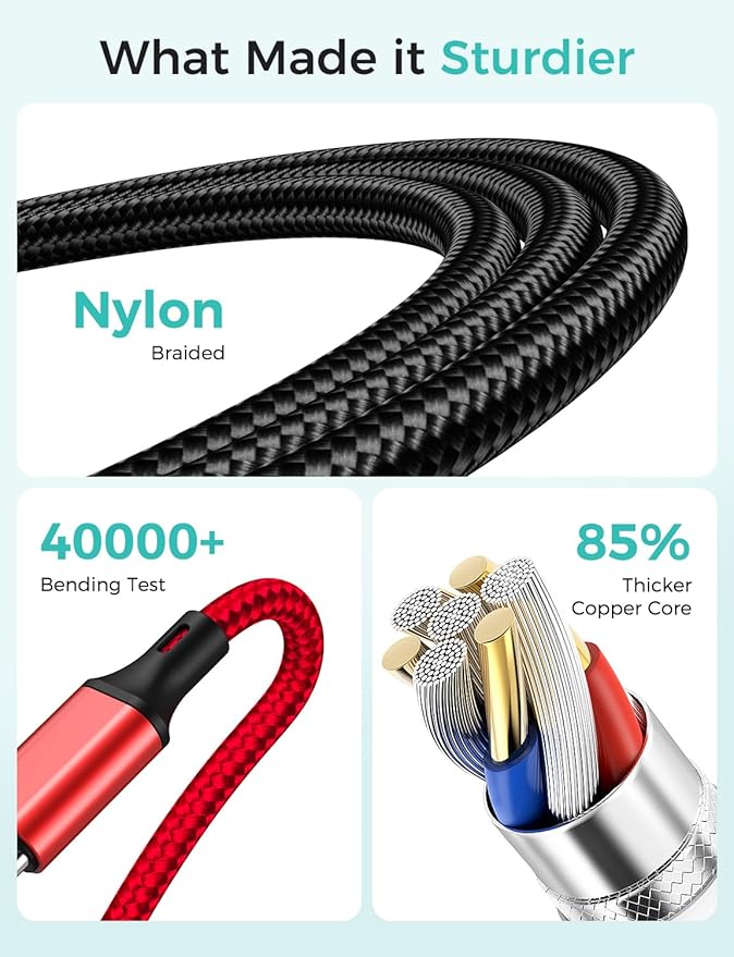 Upgraded Travel Essentials for Apple Watch Charger 4 in 1 Multi Charging Cable iWatch Charger Camping Essentials USB C/L/Micro Compatible with iWatch Series 10-1/SE/iPhone 16 15/Galaxy Android-4FT