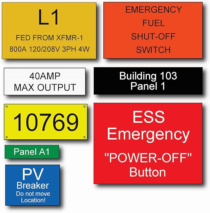 Engraved Electrical Panel Labels, Phenolic Labels, Breaker Box Label, Electric Meter Tags, Plastic Electrical Label, Plastic Tags