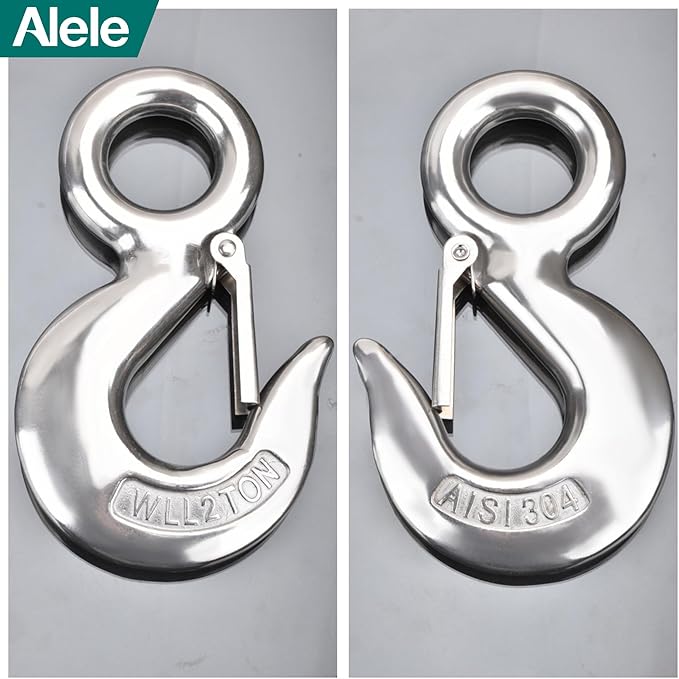 Alele Grab Hooks,2T Crane Scale,Slip Hooks,Stainless Steel Heavy Duty Lifting Hook Rigging Accessory (Grab Hooks 2000kg)
