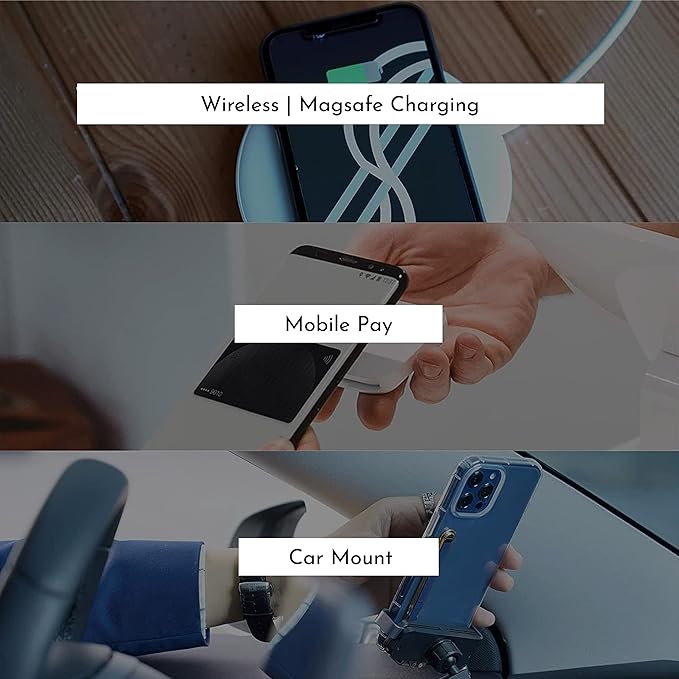 SleekGrip Premium: Swappable Phone Stand & Phone Grip - Ultra Thin Convertible Grip Holder Fits Most iPhone and Android Cases, Phone Strap Compatible with Wireless Chargers and Car Mounts
