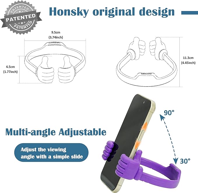 Honsky Cell Phone Stand Holder 2-Pack,Thumbs Up Lazy Phone Stand,Universal Adjustable Flexible Dock for All Phones & Tablets,Cute Stocking Stuffer Gift for Teen Girls,Dark Green/Light Yellow
