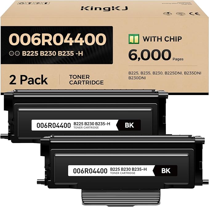 006R04400 High-Yield Toner Cartridge B230 B225 B235 Black 2-Pack with New chip Replacement for Xerox 006R04399 Toner Compatible with Xerox B225 B235 B230 B225DNI B235DNI B230DNI Printer Ink All-in-One