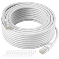 Cat5e Ethernet Cable 75 FT, Long Cat 5e Internet Cable, White Snagless Patch Cord, Flexible, Network, LAN, PoE, Standard RJ45 Connector for PC, Server, Router, Modem, TV, PS5 - with 15 Cable Ties