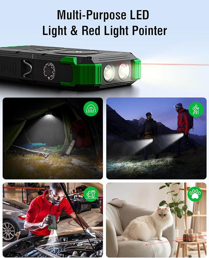 Solar Charger Power Bank, 42800mAh Wireless Portable Charger with USB-C in/Output, QC3.0 Fast Charging 15W 4 Ports Outdoor Battery Pack Built-in Dual Led Flashlights for iPhone Samsung etc