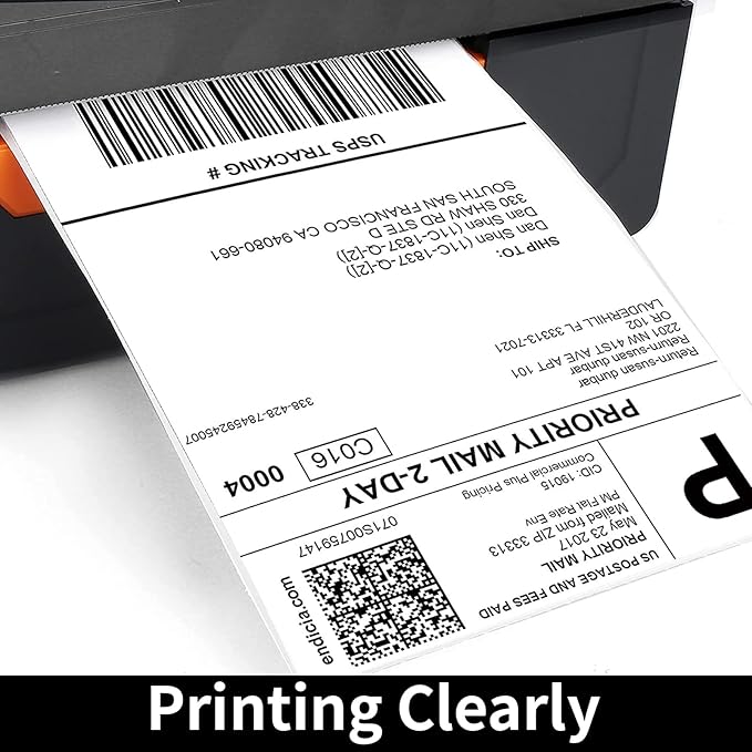 FungLam 6 Rolls 4"x6" Thermal Shipping Labels, 250 Labels/6 Roll, 1" Core, Perforated, Address Mailing Shipping Labels Compatible with JADENS,Rollo, Zebra,iDPRT.