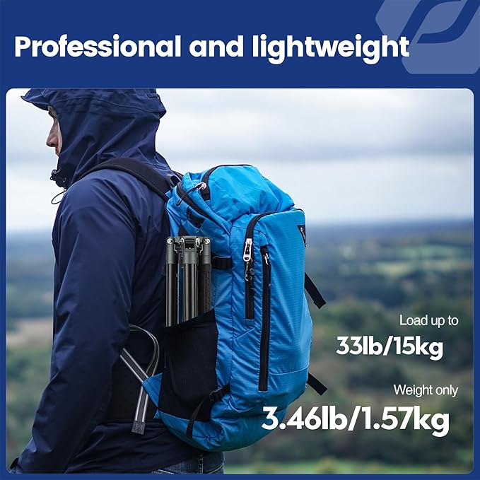 Fotopro 68" Camera Tripod for DSLR, Heavy Duty Compact Travel Tripod with Ball Head, Detachable Monopod with Quick Release Plate and Bag, Load up to 12KG/26.5lbs(Grey)