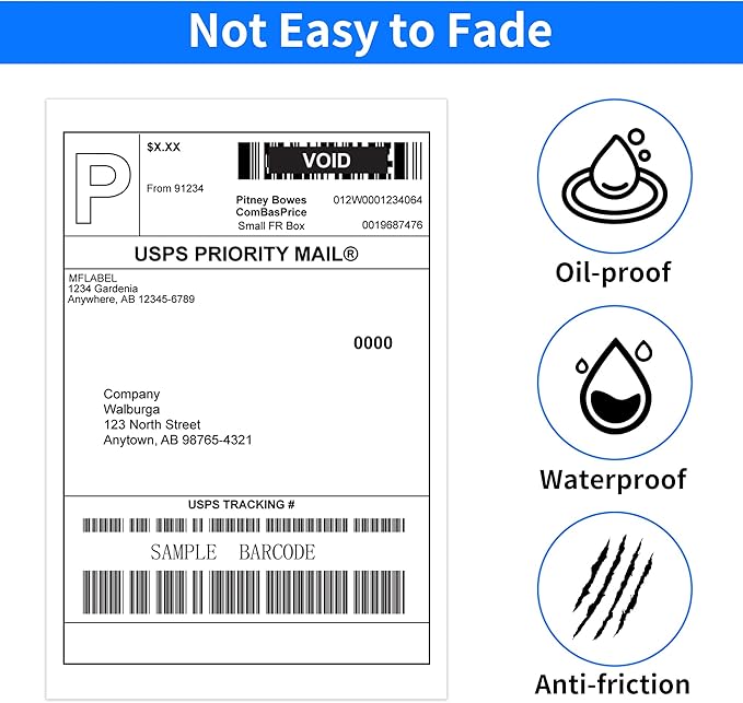 Thermal Shipping Labels, 4"x6" Direct Thermal Labels, FungLam Mailing Postage Shipping Label Compatible with Zebra, Munbyn, Rollo and Polono Printers,450 Labels/Roll, 8 Rolls.