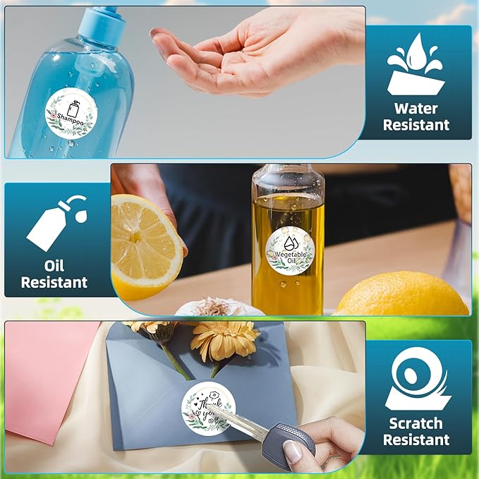 2'' Round Thermal Labels, 500pcs Circle Thermal Printer Label, Multi-Purpose for DIY Logo Design, Name/Price Tag, Address, QR Code, 750 Labels/Roll