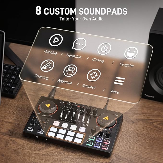 MAONO Podcast Equipment Bundle: Audio Interface mixer with Dual XLR Input for Podcast Streaming - MaonoCaster E2 Gen2