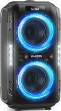 W-KING 270W PEAK Party Large Bluetooth Speaker Loudest Boom Box/12 Custom Bass/Massive 125dB 6.5''x2 Subwoofer Deepest Bass, Big Portable Speaker Wireless, IPX5/MIC&GTR in/USB/TF/AUX,Removable Battery