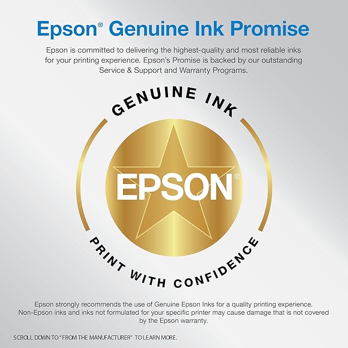 Epson EcoTank ET-2980 Wireless All-in-One Color Supertank Printer with up to 3 Years of Ink, Refillable Tanks, Perfect for Home, 15 PPM, 1.44" Color Screen, Auto 2-Sided Printing - White