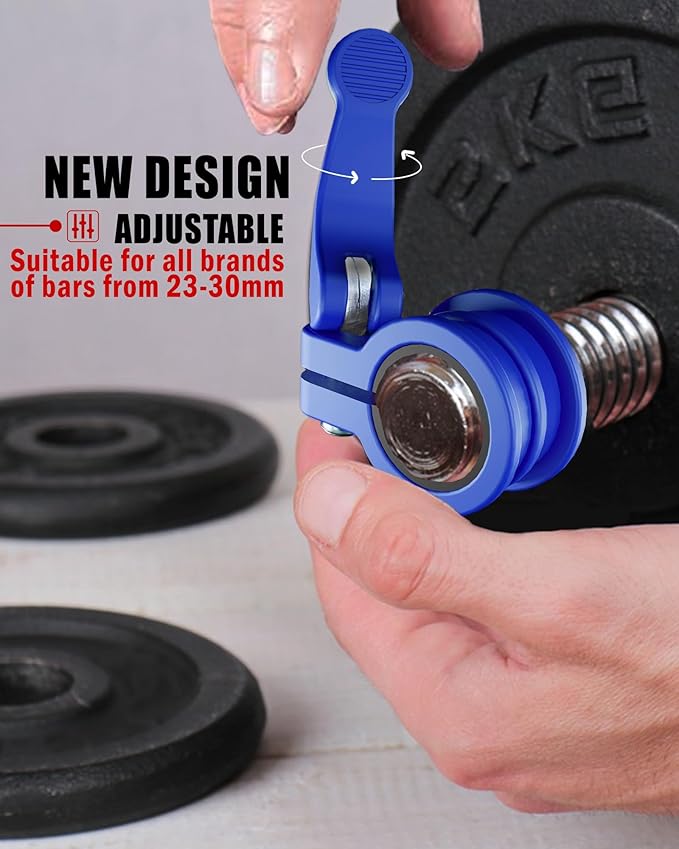 Mini Barbell Clips 1 inch I Multi-Size Adjustable Barbell Collar I 1 inch Barbell ClampsIQuick Release Weight Clips Pair of Locking for Dumbbell Bar