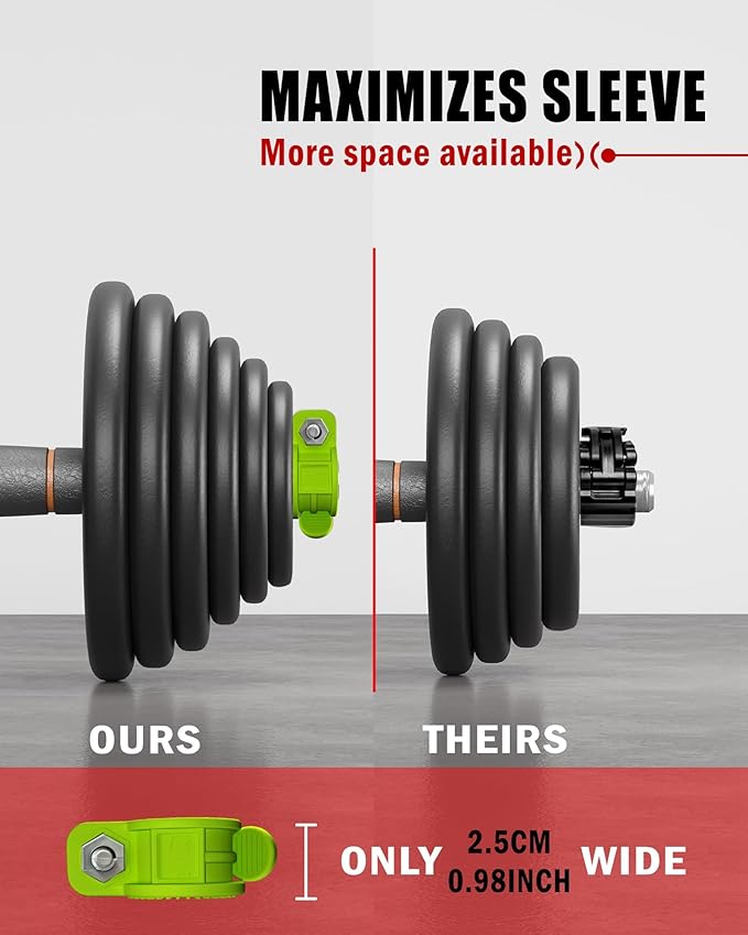 Mini Barbell Clips 1 inch I Multi-Size Adjustable Barbell Collar I 1 inch Barbell ClampsIQuick Release Weight Clips Pair of Locking for Dumbbell Bar