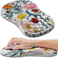 Hokafenle Ergonomic Mouse Pad Wrist Support, Wrist Rest Mousepad for Carpal Tunnel Pain Relief with Integrated Memory Foam Slope Massage Bulge (11.8x7.9 inch,Flowers and Ladybugs