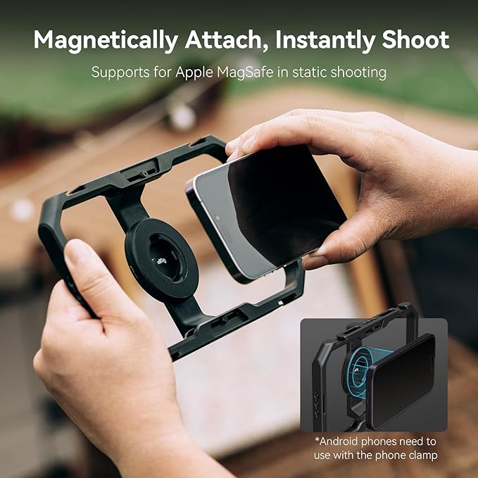 SmallRig Universal Quick Release Phone Cage, Aluminium Alloy Magnetic Smartphone Video Rig Support for MagSafe, Phone Video Rig for iPhone 16 15 14 Pro Max for Samsung for Huawei and More