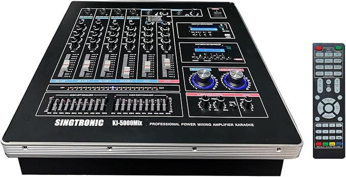 Singtronic KJ-5000Mix Professional Karaoke Console Mixer | HDMI ARC, Optical, Bluetooth, USB Recording, 8-Band EQ, Anti-Feedback, BBE DSP Processor, Rack-Mountable DJ/KJ Mixer