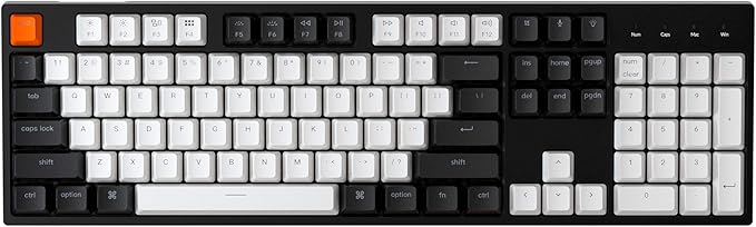Keychron C2 Full Size 104 Keys USB Type-C Wired Mechanical Gaming Keyboard for Mac Layout, Gateron G Pro Brown Switch/RGB Backlight/Double-Shot ABS keycaps Computer Keyboard for Windows Laptop PC