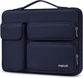 MOSISO 360 Protective Laptop Case 15 inch, Laptop Sleeve Compatible with MacBook Air 15 M4 A3241 M3 A3114 M2 A2941 2025-2023, Dell XPS 15, Side Open Bag with 2 Raised&1 Flapover Pockets, Navy Blue