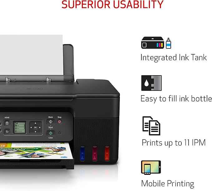 Canon MegaTank G3270 All-in-One Wireless Inkjet Printer. for Home Use, Print, Scan and Copy