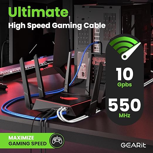 GearIT Cat 6 Ethernet Cable Pack - 24-Pack 4 ft Cat6 Ethernet Patch Cables | RJ45 Network Patch Cable, 10 Gbps Snagless Gold-Plated Connectors - Ethernet Cable Cat 6 for PC, TV, Router - Black