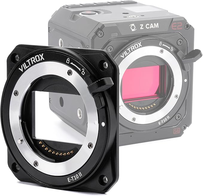 VILTROX E-T10 II Lens Mount Adapter, E Mount Lens to Z-CAM Cinema Cameras Autofocus Adapter Converter Compatible with Sony E Mount Lens to Z-CAM E2-M4 E2-S6 E2-F6 E2-F8 Cinema Cameras