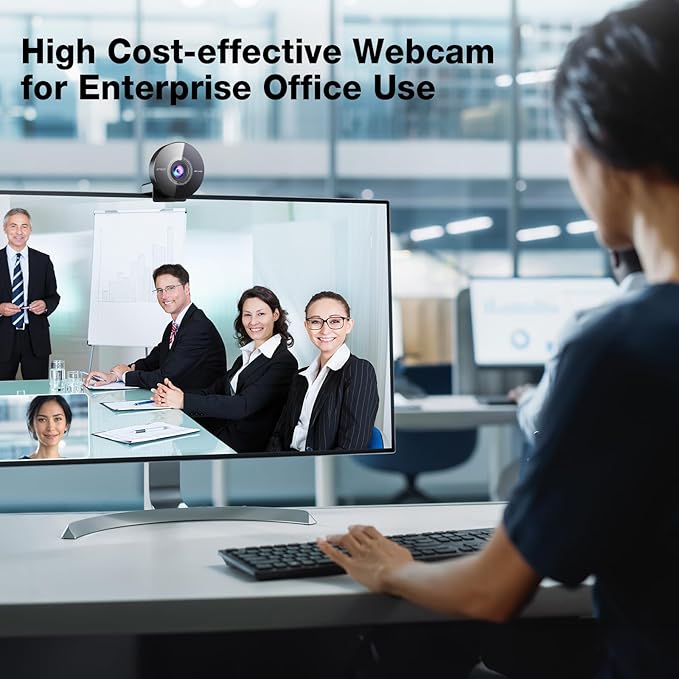 EMEET C950 4K Webcam for PC - 8 Megapixels 4K UHD, PDAF Autofocus, Noise-Canceling Mic, 70° FOV, 1080P@60FPS, Privacy Cover, USB 2.0 Plug&Play, No Tripod Hole, Ideal Webcam for Zoom/Teams/Google Meet