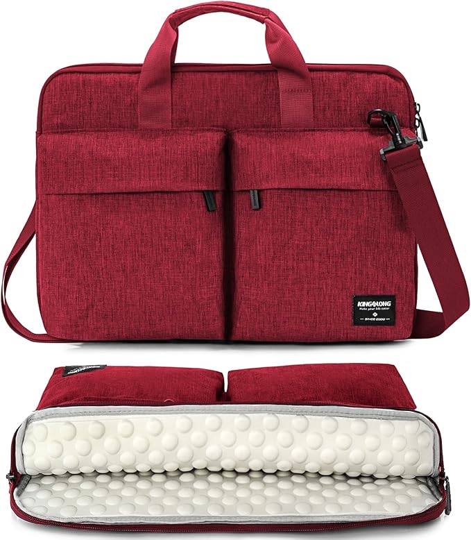 KINGSLONG Slim 17.3 inch Laptop Bag Sleeve Carrying Case with Shoulder Strap, Notebook Ultrabooks Computer Handbag Cover for Men Women Fit for Acer Asus Lenovo HP Toshiba Red
