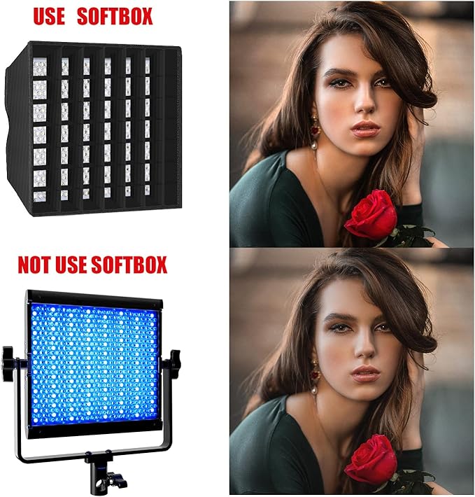 GVM 850D RGB LED Video Lights with 2 Softboxes Stand, 360 ° Full Color Video Lighting Panel with App Control,2 Packs Photography Lighting Kit 40W CRI 97+ for Web Conference, YouTube, Studio, Zoom