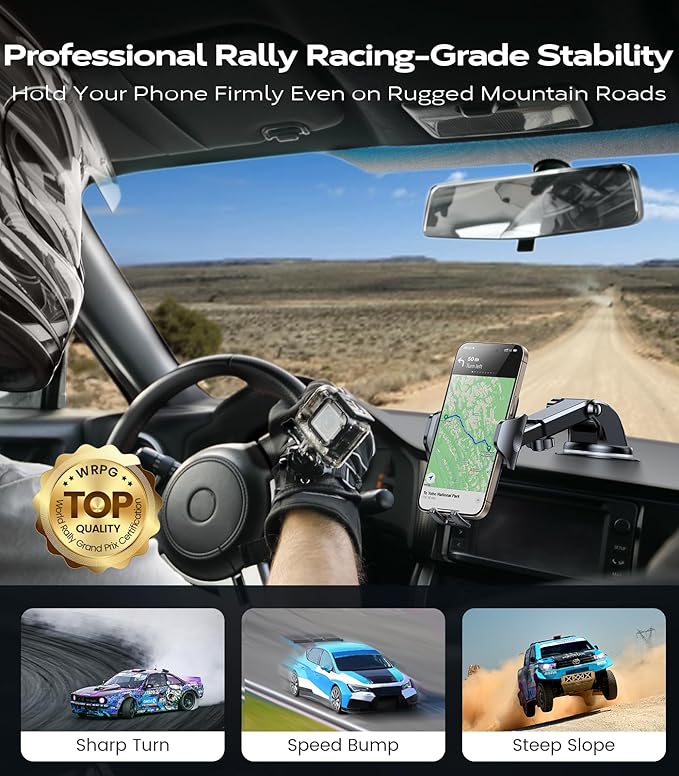 VICSEED [True Strongest Suction] [Rally Racing-Grade Stability] Phone Holders for Your Car 2025 Upgraded Car Phone Holder Mount Truck Stand Cradle for iPhone Samsung All Phones, Dark Blue