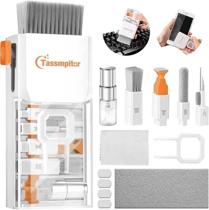 Keyboard Cleaner Laptop Cleaning Kit, All-in-One Keyboard Cleaning Kit, Laptop Cleaner Tool for MacBook iPad iPhone Computer, Portable Electronics Brush Tool for Tablet PC Camera Lens Earbuds Monitor